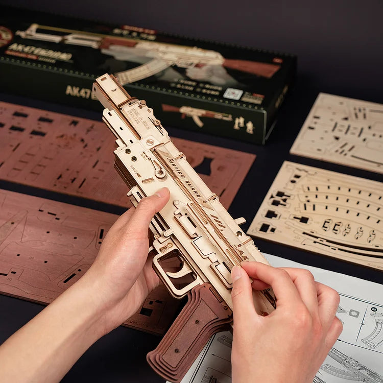 Robotime ROKR AK-47 アサルトライフル おもちゃの銃 3D 木製パズル LQ901