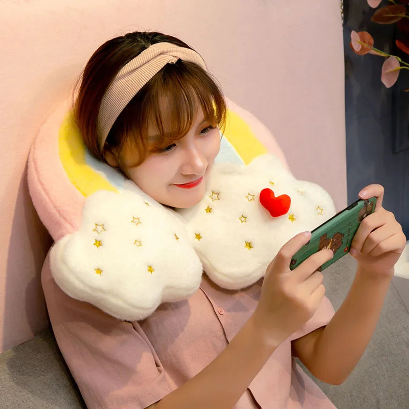 Rainbow Cloud Sun Star Pillow