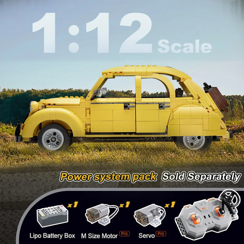 Cada 1238pcs 도시 RC 클래식 레트로 스포츠카 C61026W C55021W
