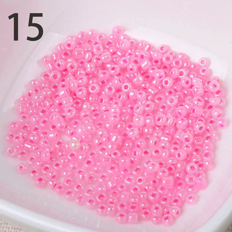 15色 2mm 3mm 4mm クリームガラスチェコシードスペーサービーズ