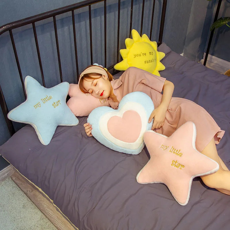 Rainbow Cloud Sun Star Pillow