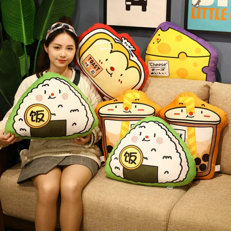 인쇄된 보바 치즈 스시 토스트 음식 스낵 플러시