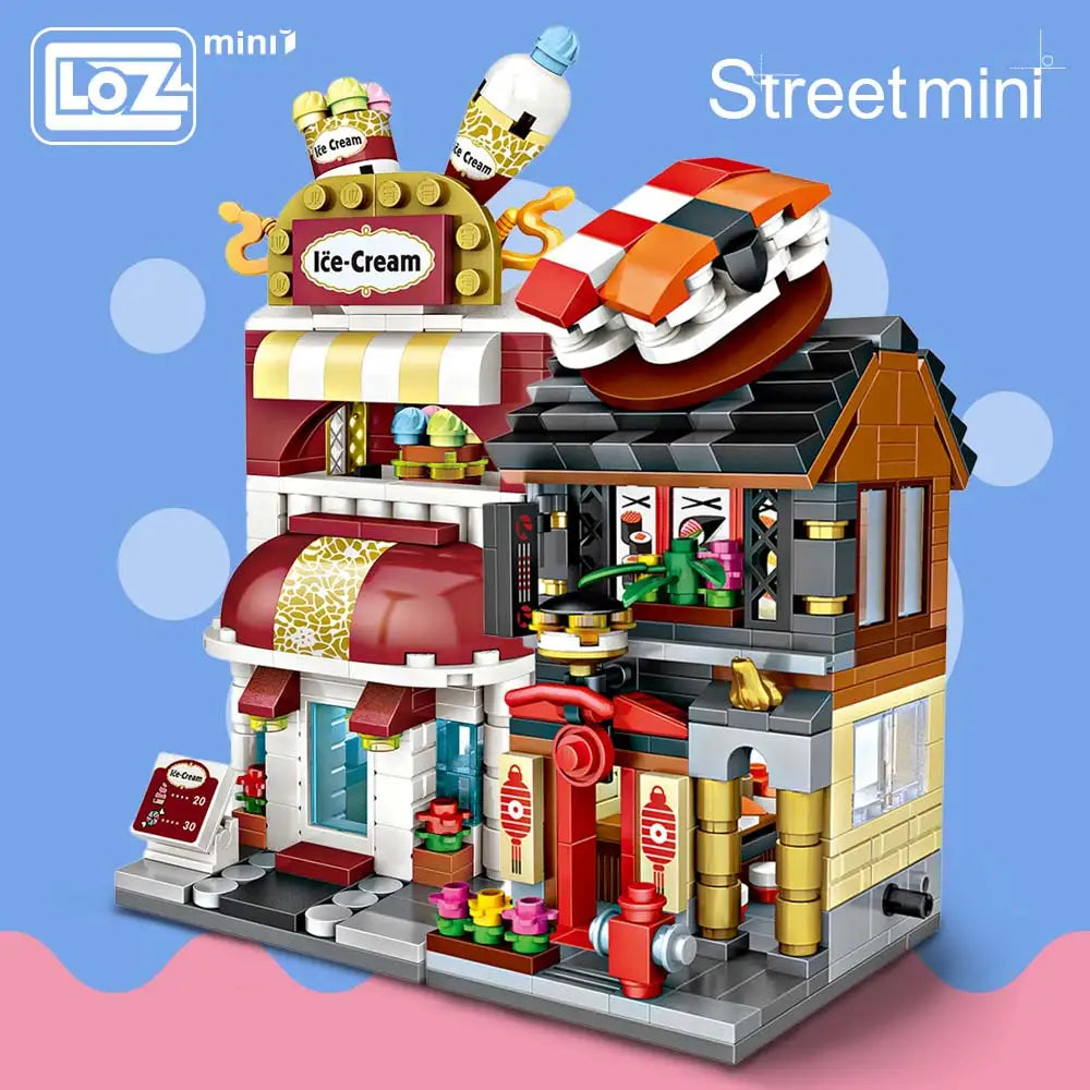 LOZ 미니 블록 빌딩 블록 도시 시리즈 미니 스트리트