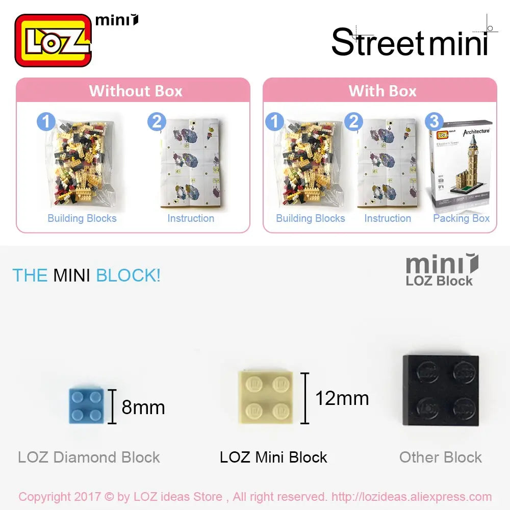 LOZ 미니 블록 빌딩 블록 도시 시리즈 미니 스트리트