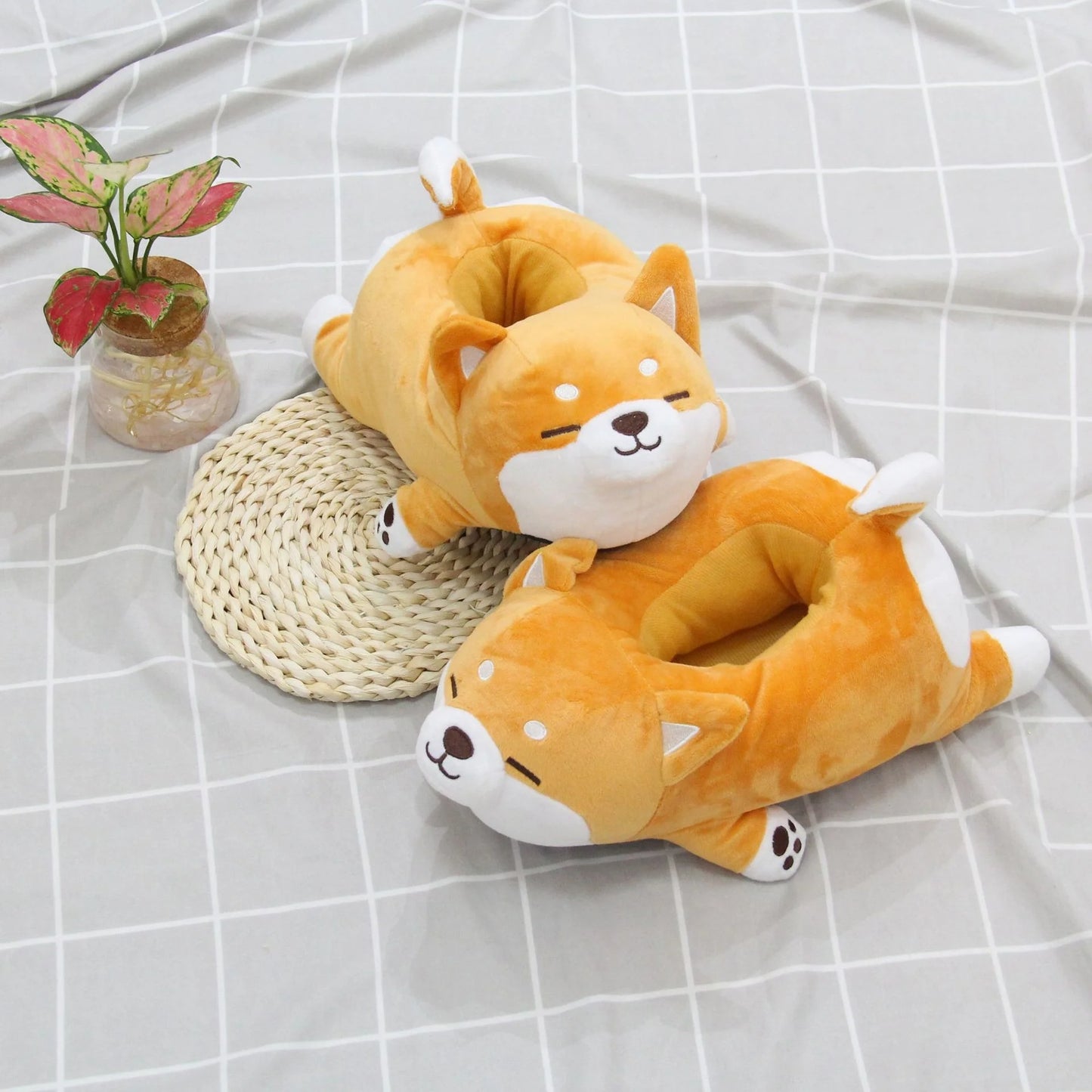 Cute Lazy Shiba Inu Dog Slippers