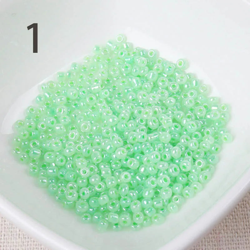 15色 2mm 3mm 4mm クリームガラスチェコシードスペーサービーズ