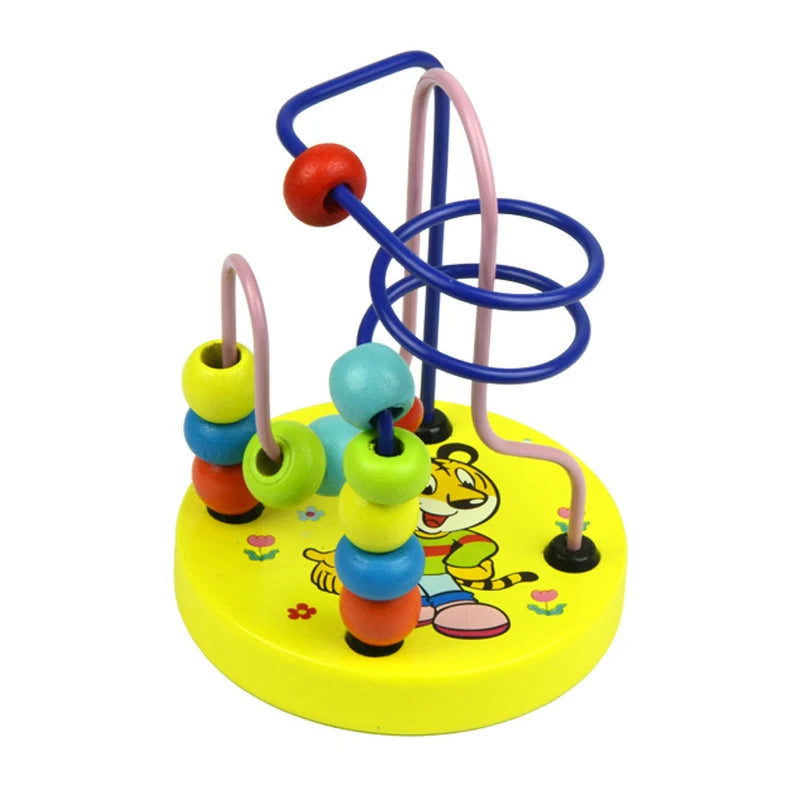 Montessori Baby Toys Wooden Roller Coaster Bead Maze