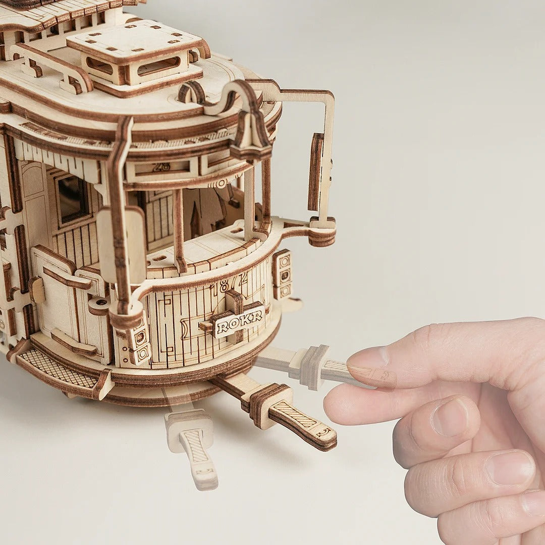 Robotime ROKR クラシック シティ トラム 3D 木製パズル LK801
