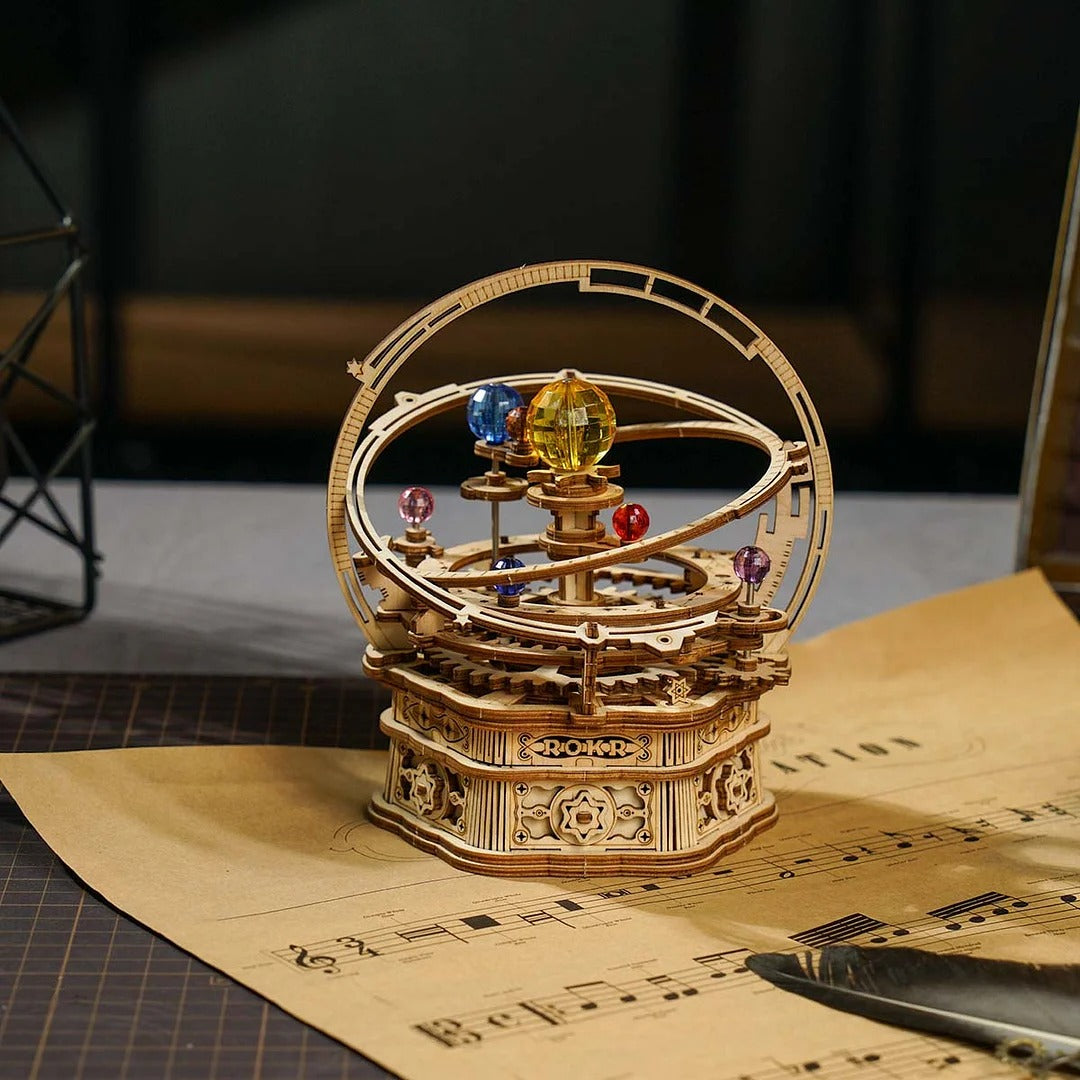 Robotime ROKR Starry Night Orrery Mechanical Music Box AMK51