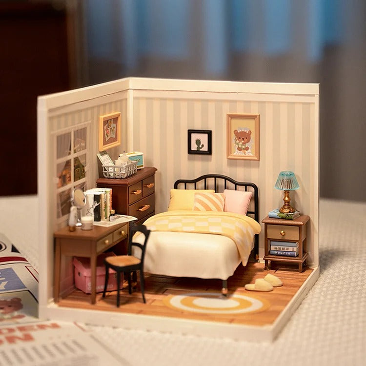 Robotime Rolife Sweet Dream 침실 DIY 플라스틱 미니어처 하우스 DW009