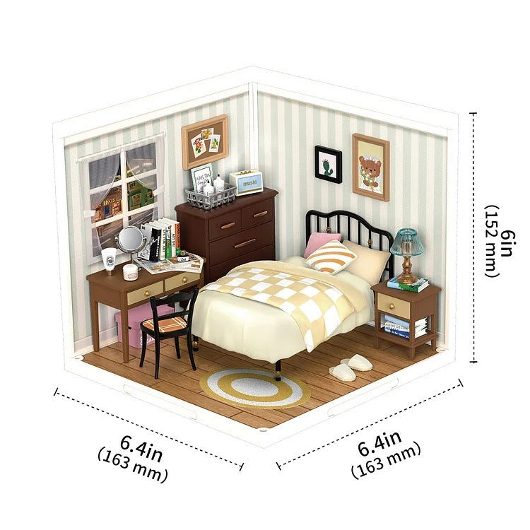 Robotime Rolife Sweet Dream 침실 DIY 플라스틱 미니어처 하우스 DW009
