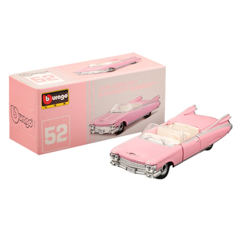 Bburago プレミアム TP、ピンク 1959 キャデラック スケールカー モデル レプリカ コレクション