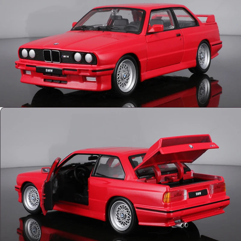 부라고 1998 BMW M3 (E30) 스포츠카 모델 1:24 스케일 합금