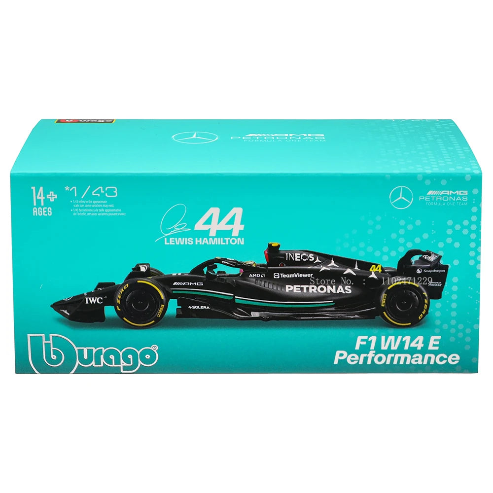 Bburago 1:43 W14 2023 44# ハミルトン メルセデス AMG ペトロナス F1 チーム #63 ラッセル 合金車 ダイキャストカー