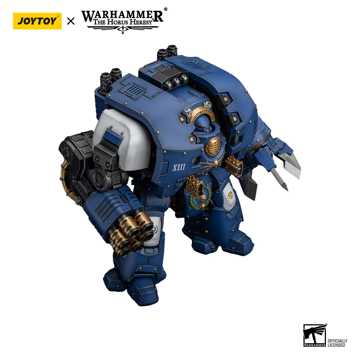 JOYTOY Warhammer 1/18 Action Figures Mecha 28.6cm Ultramarines Leviathan Dreadnought with Cyclonic Melta Lance and Siege Claw