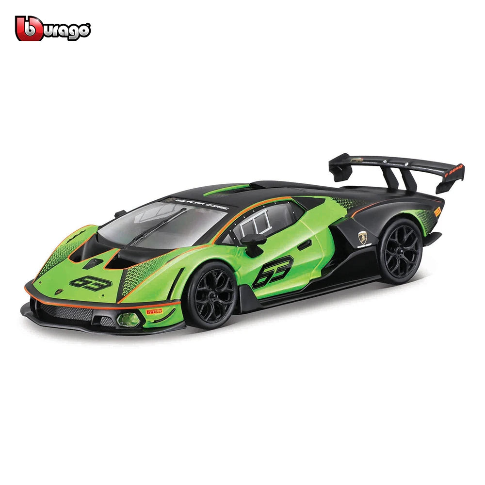 Bbugo 1:32 Lamborghini Essenza SCV12 모델 DTM 레이싱 카 컨버터블 합금