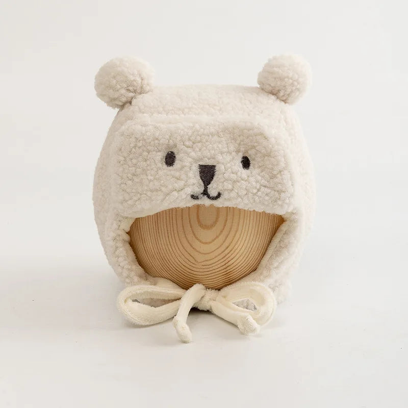 곰 겨울 아기 울트라 소프트 모자(귀덮개 포함) 0-12M