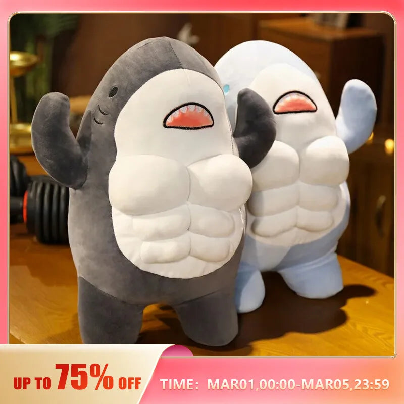 40CM 귀여운 근육 상어 봉제 인형