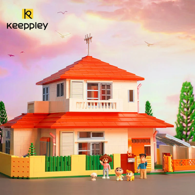 Keeppley 크레용 신짱 빌딩 블록 노하라 신노스케의 집