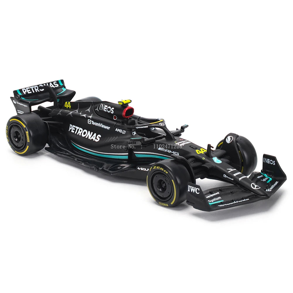 부라고 1:43 메르세데스-AMG 페트로나스 F1 팀 W14 2023 #44 해밀턴 #63 조지 러셀 합금 자동차 다이캐스트
