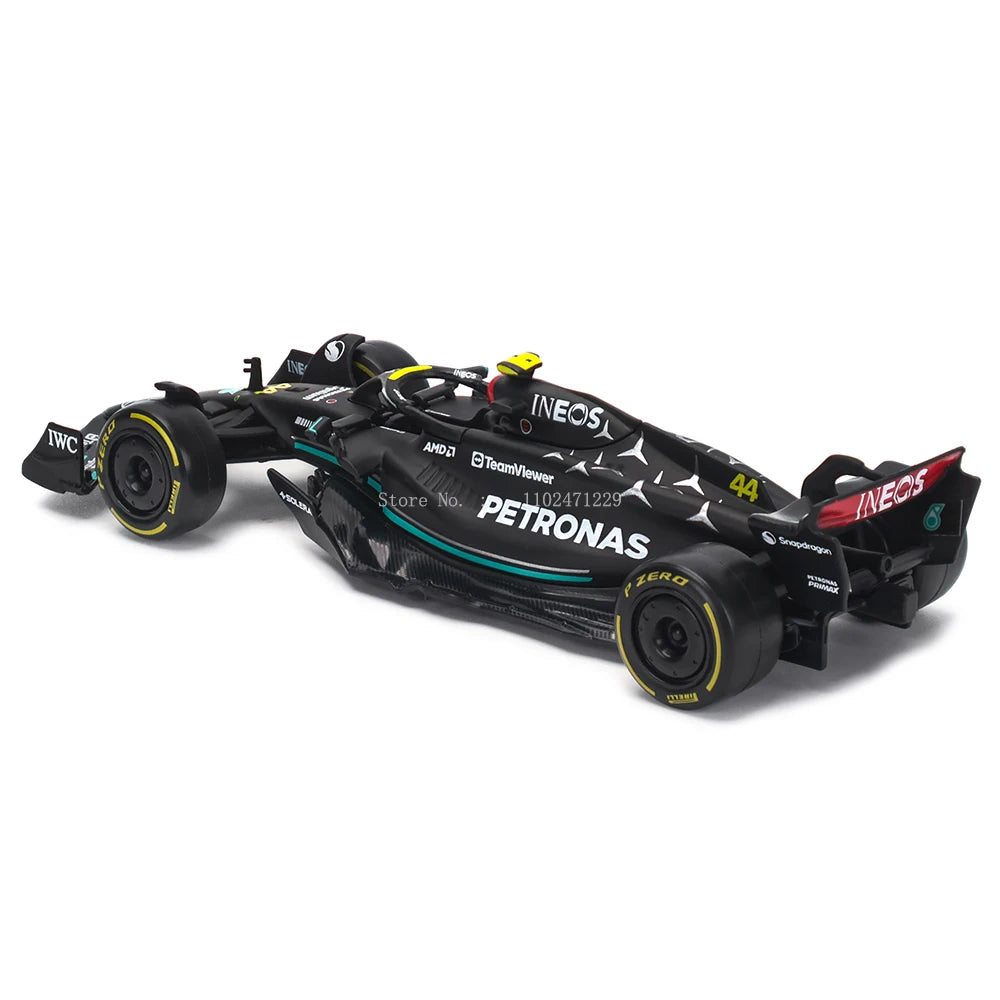 부라고 1:43 메르세데스-AMG 페트로나스 F1 팀 W14 2023 #44 해밀턴 #63 조지 러셀 합금 자동차 다이캐스트