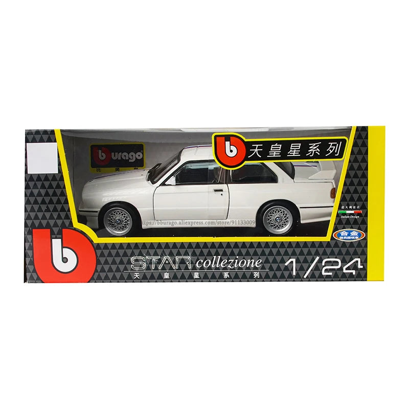 Bbugo 1:24 새로운 스타일 BMW M3 (E30) 1988 합금 모델 자동차 럭셔리 차량 다이캐스트
