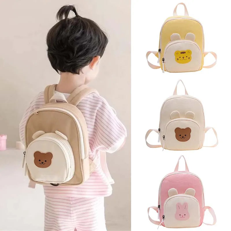 Little Bear Korean Canvas Kids Backpack