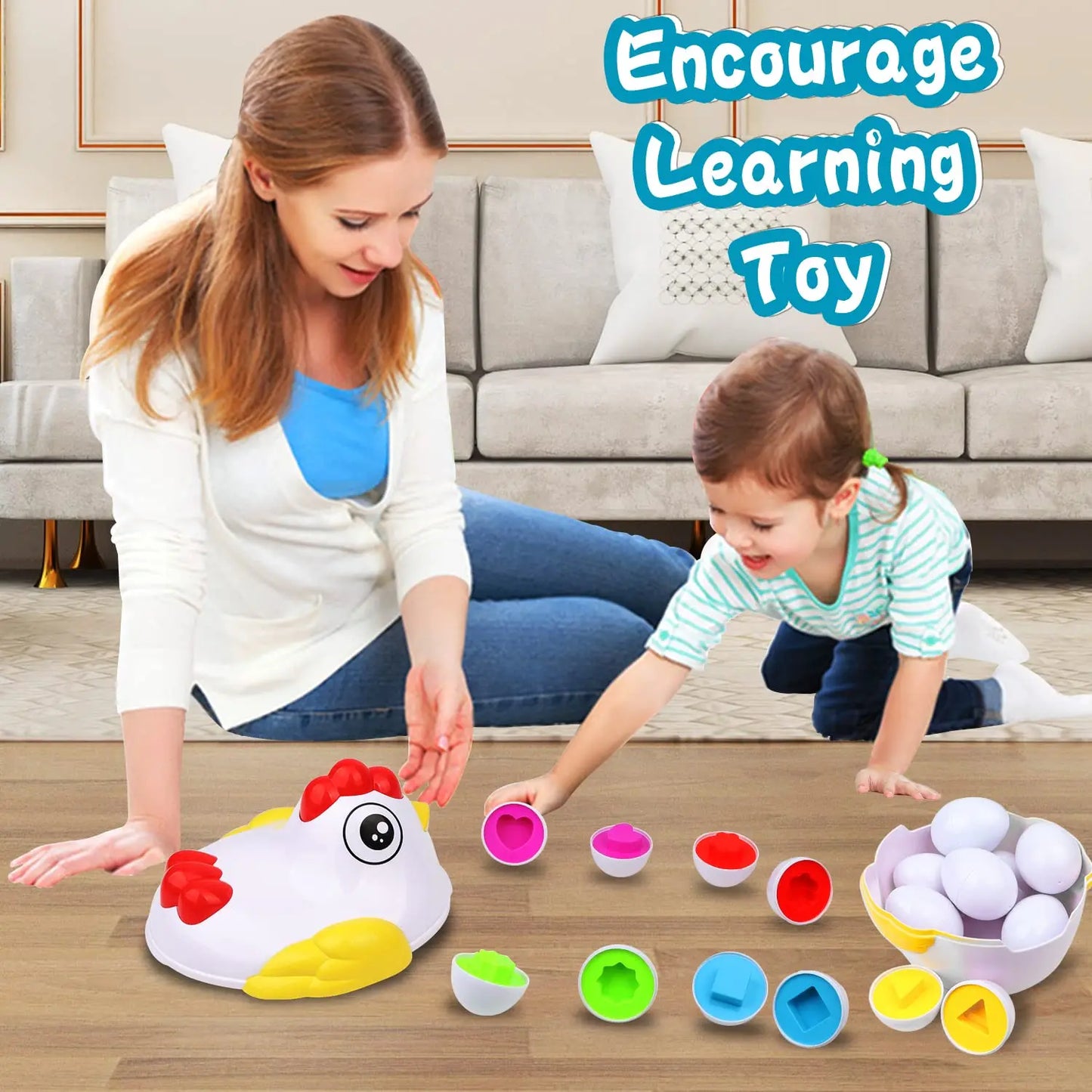 12 Matching Eggs Montessori Sensory Baby Toys
