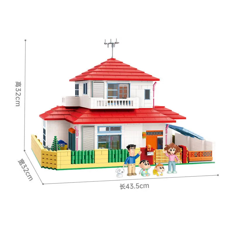 Keeppley 크레용 신짱 빌딩 블록 노하라 신노스케의 집