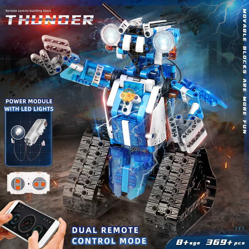 MOULD KING 15059 15078 ロボット玩具 APP&RC 電動ロボット LED パーツ付き