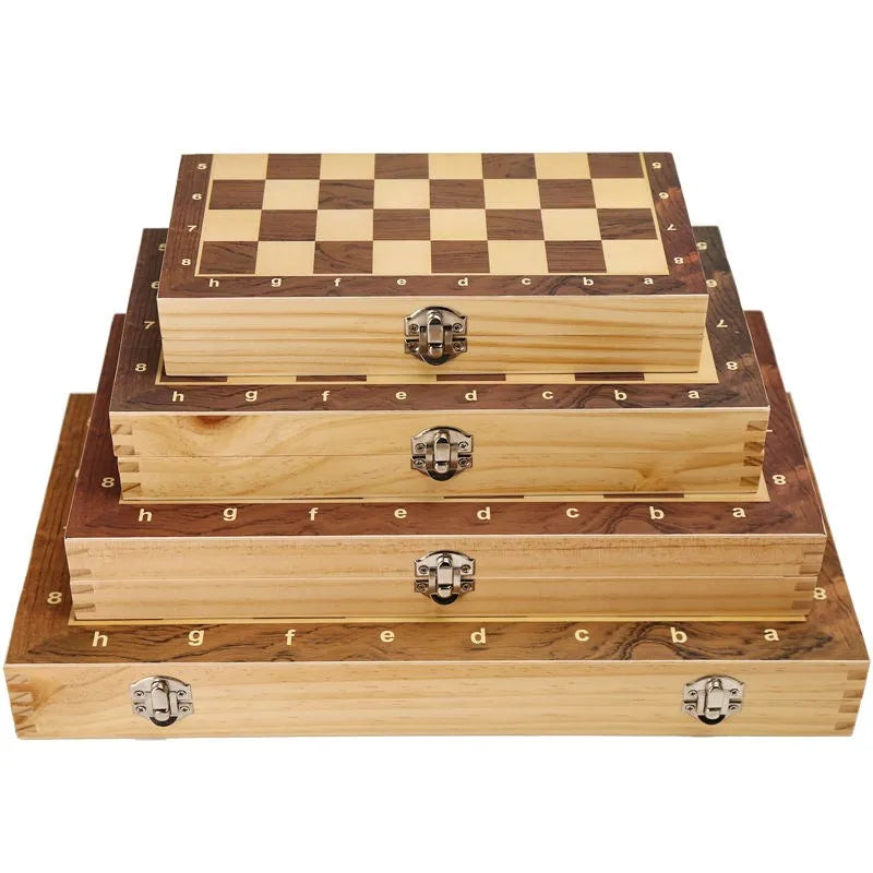 Large Magnetic Wooden Folding Chess Set Felted Game Board 39cm*39cm
