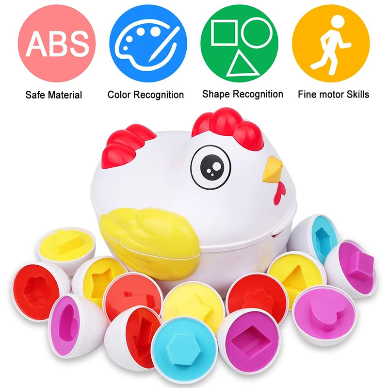 12 Matching Eggs Montessori Sensory Baby Toys