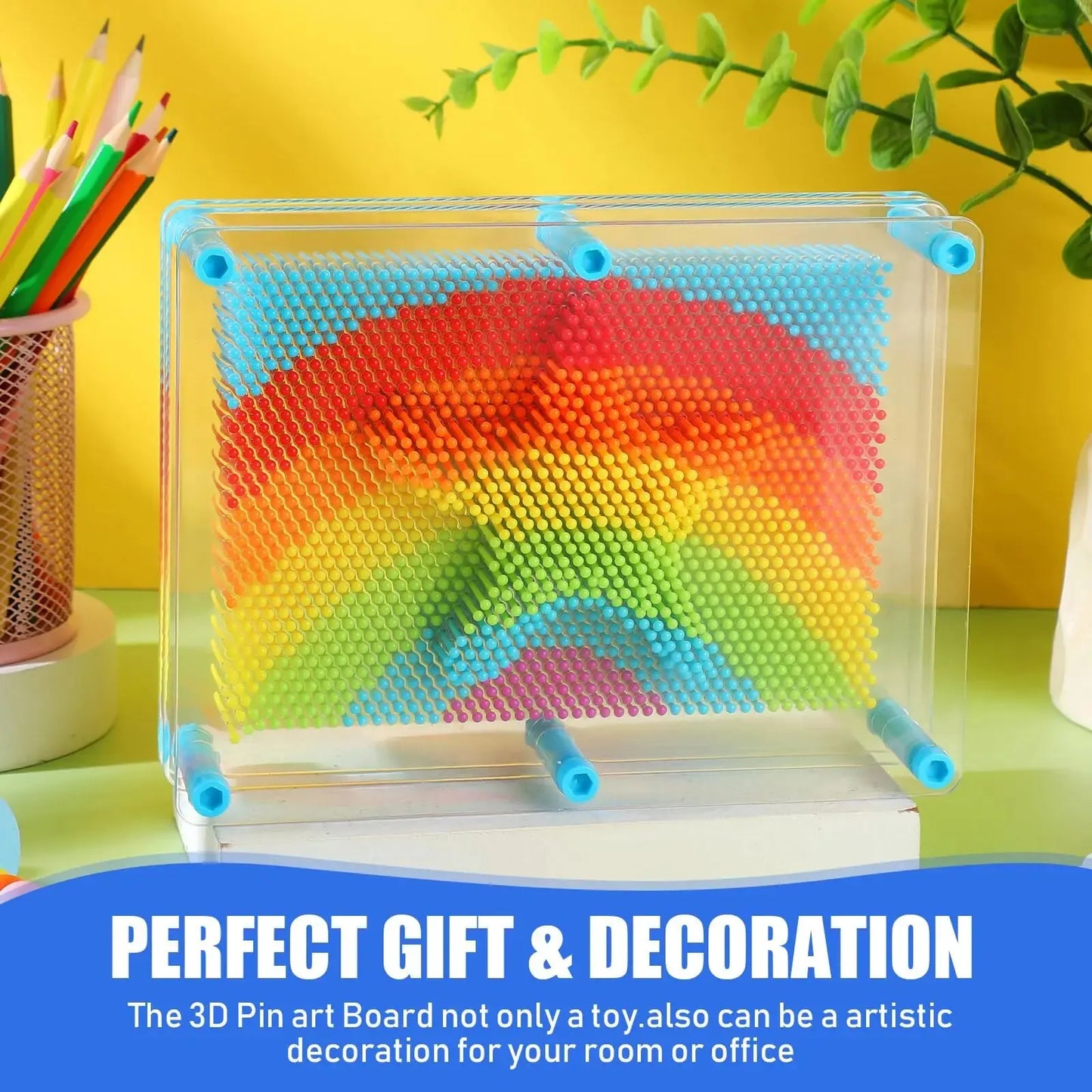3Dピンアートおもちゃレインボープラスチックピンアートボード