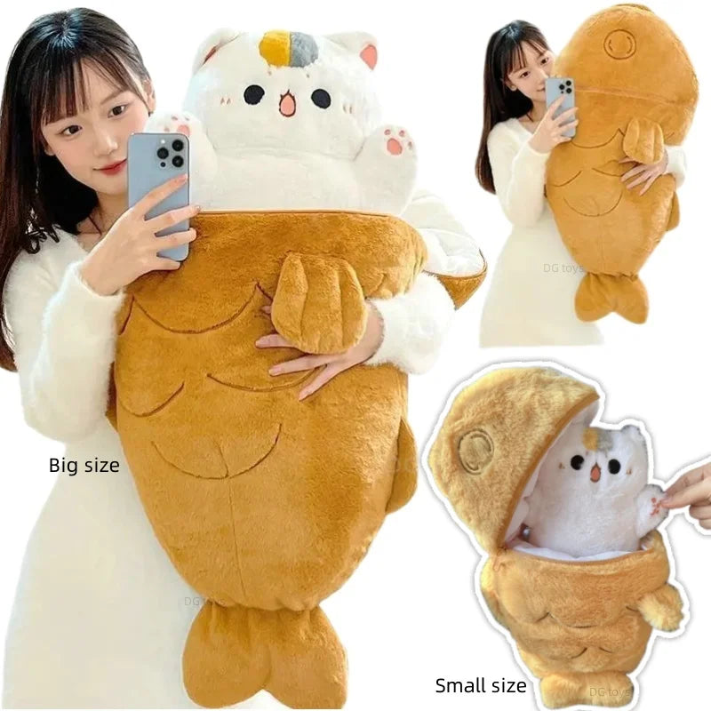 40/60/80cm Kawaii Japan Taiyaki 고양이 플러시 장난감