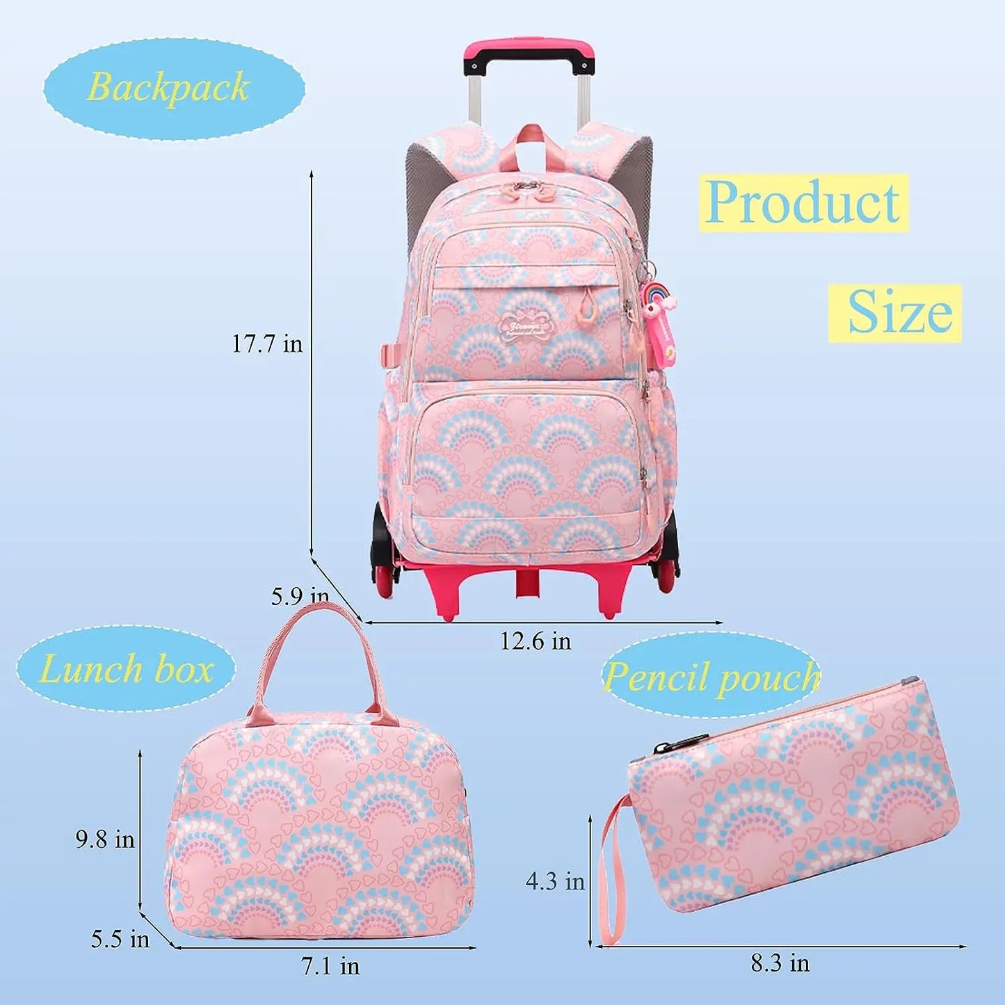 Waterproof School Backpacks with Wheels