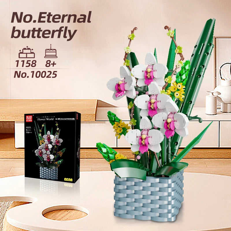 MOLD KING 10025 꽃 꽃다발 빌딩 블록