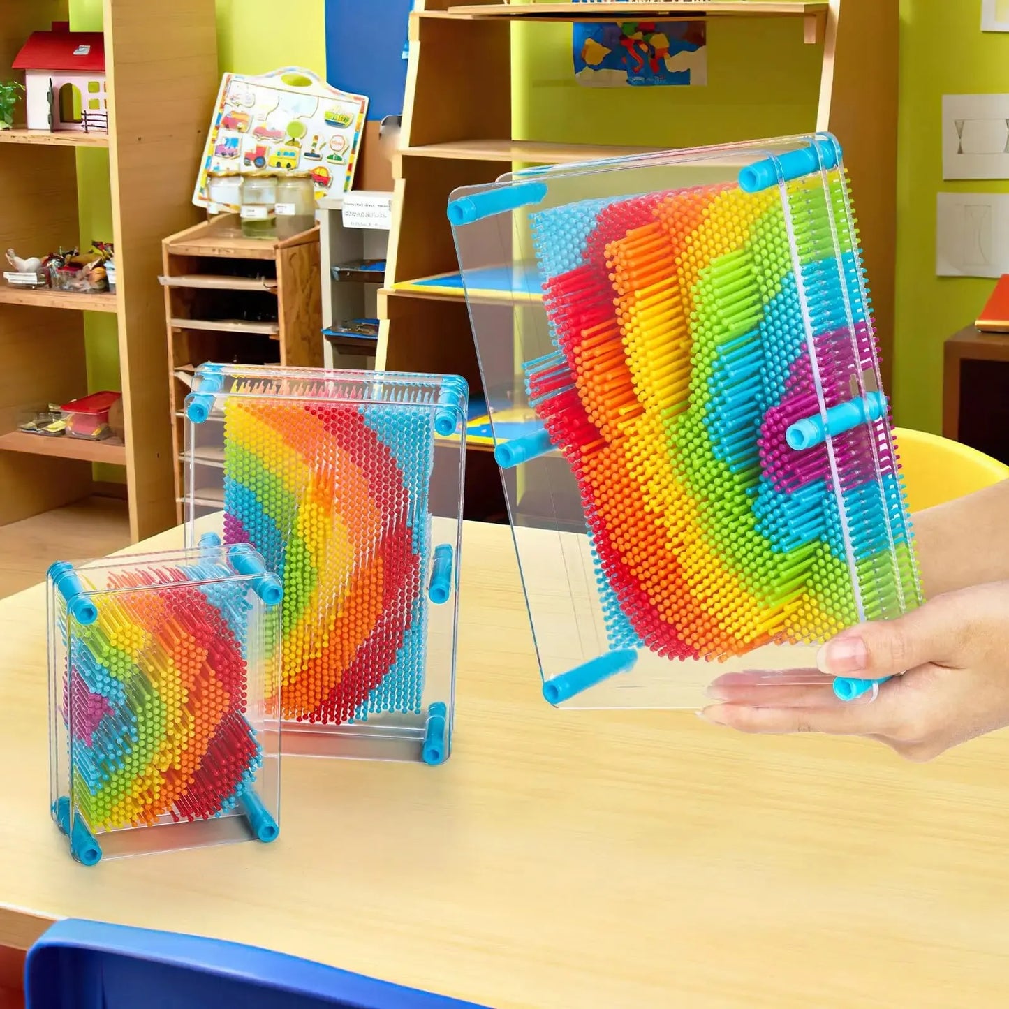 3Dピンアートおもちゃレインボープラスチックピンアートボード