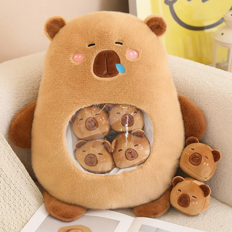 Cute capybara Plush with 6Pcs Inside
