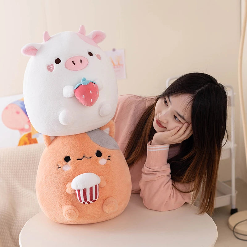 Kawaii Stuffed Animal Strawberry Popcorn Plushies