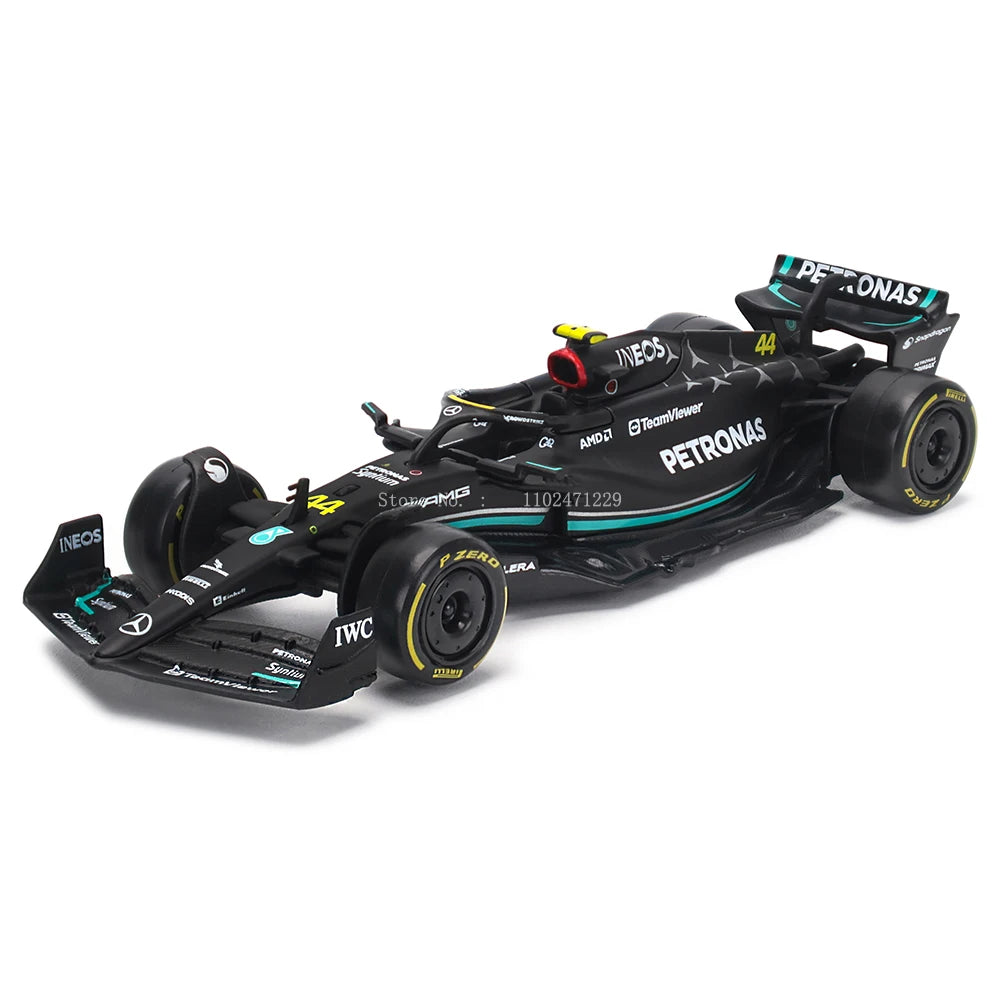 부라고 1:43 메르세데스-AMG 페트로나스 F1 팀 W14 2023 #44 해밀턴 #63 조지 러셀 합금 자동차 다이캐스트