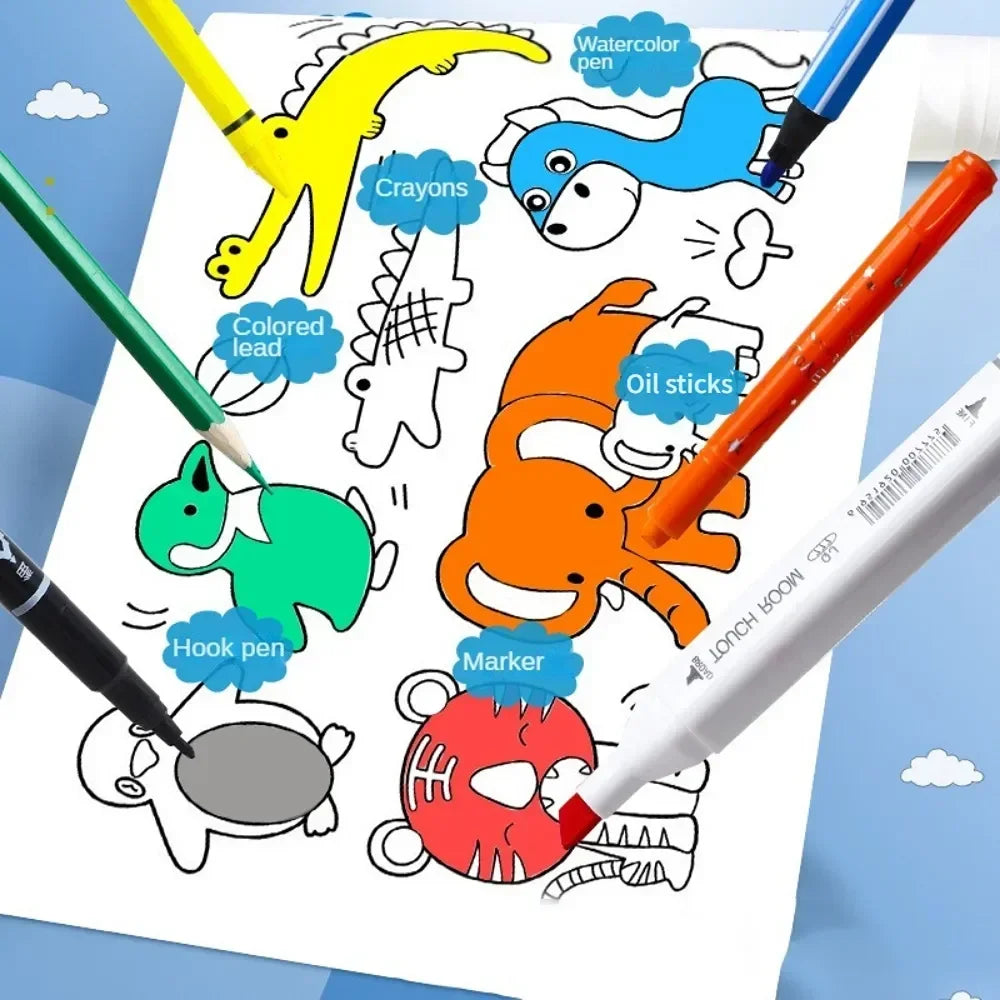 子供用ぬり絵ロール 粘着紙 落書きスクロール