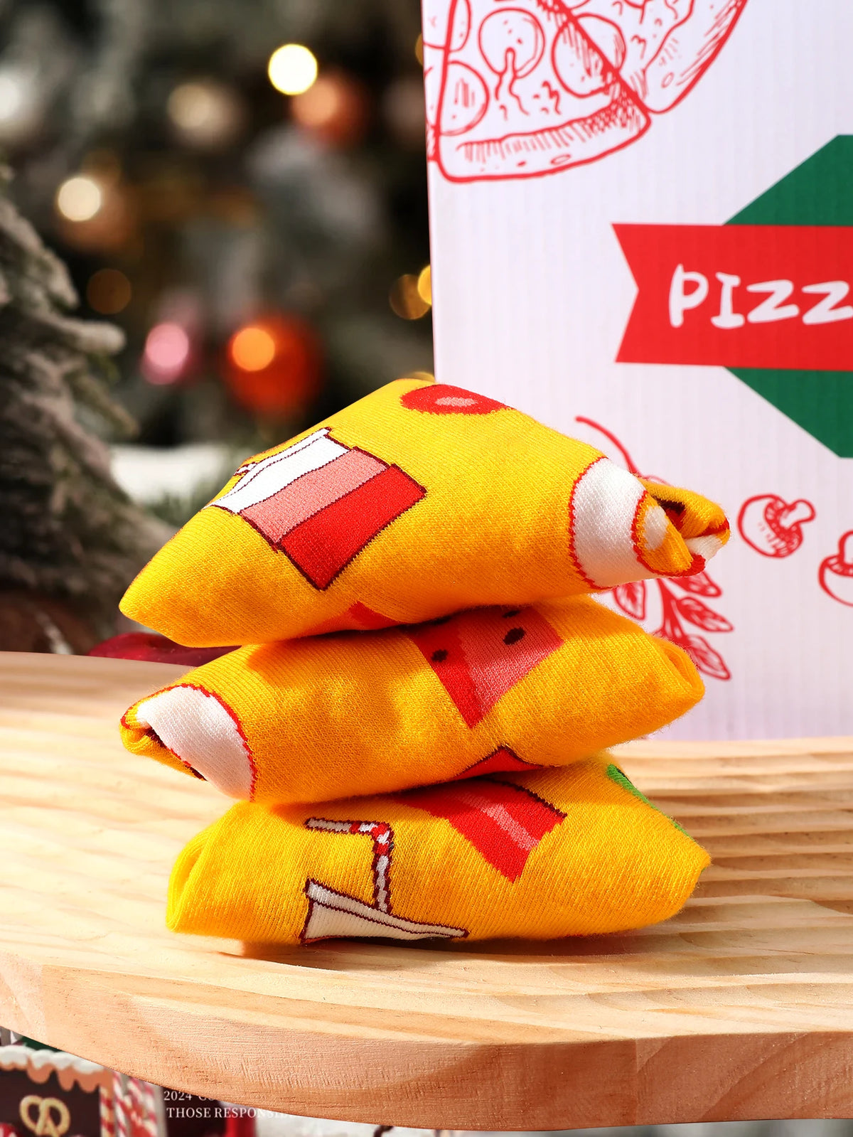 Pizza Mid calf socks 4 pairs