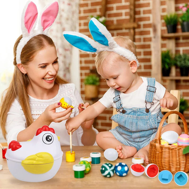 12 Matching Eggs Montessori Sensory Baby Toys