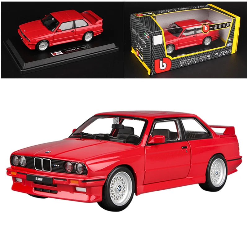 Bbugo 1:24 새로운 스타일 BMW M3 (E30) 1988 합금 모델 자동차 럭셔리 차량 다이캐스트