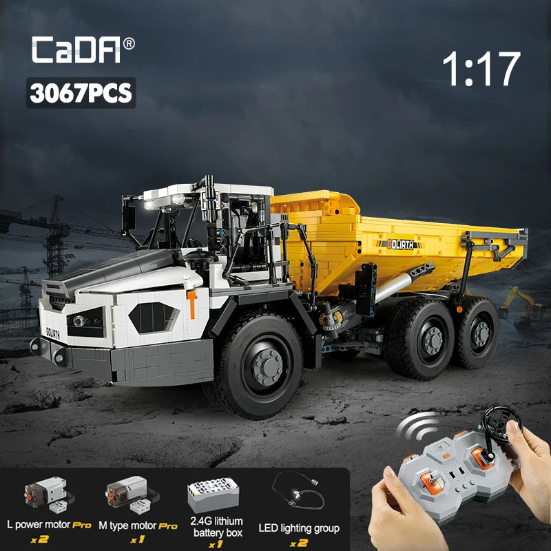 CADA シティ RC 連結式ダンプトラック カー ビルディング ブロック