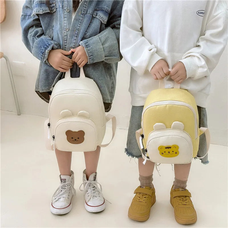 Little Bear Korean Canvas Kids Backpack