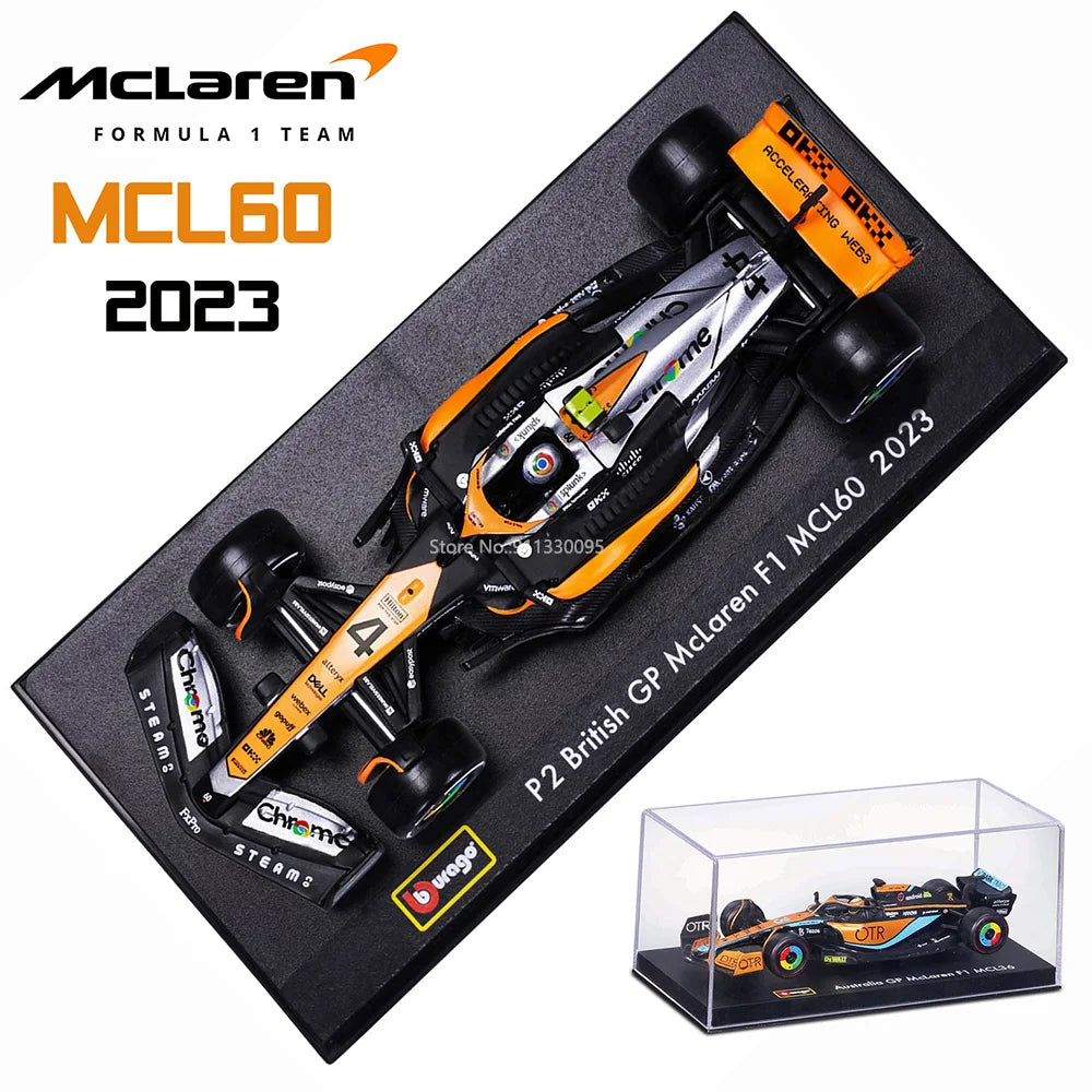 Bbugo 1:43 MCL60 2023 4# Lando Norris P2 영국 GP Mclaren F1 #81 Oscar Piastri 자동차 다이 캐스트 자동차 모델 경쟁 차량