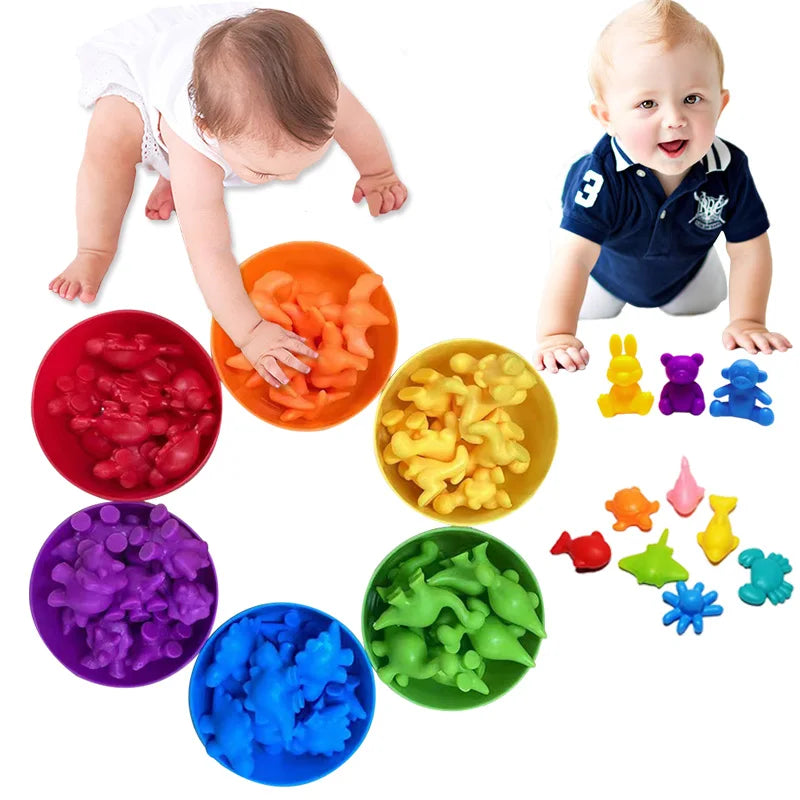 Montessori Toys Rainbow Animals Matching Game