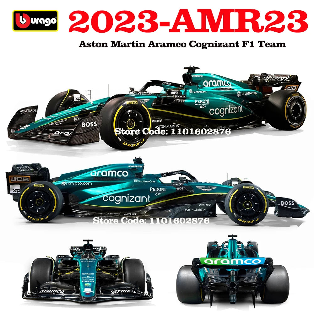 Bbugo 1:43 F1 Aston Martin Aramco F1 팀 AMR23 2023 #14 Alonso #18 스트롤 합금 자동차 다이캐스트
