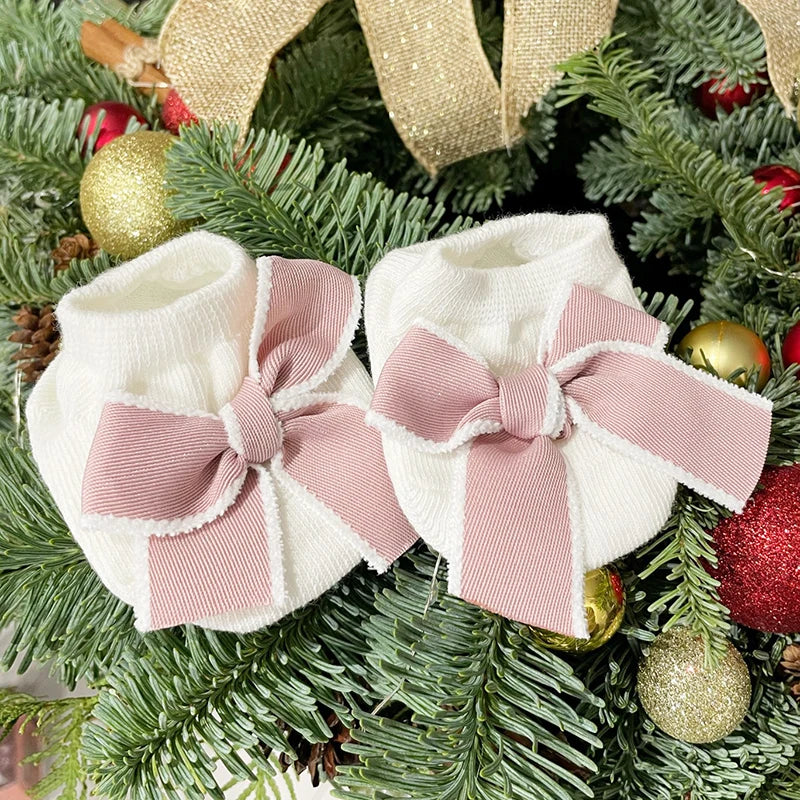 귀여운 Bowknot 아기 양말 부드러운 면 신생아